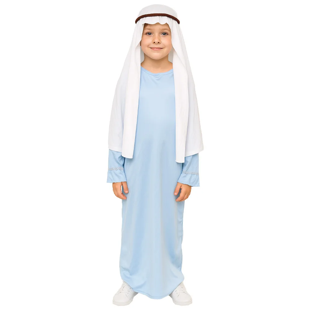 Funny Children's Cosplay Virgin Mary Child School Role-Playing Costume Party Outfit Props