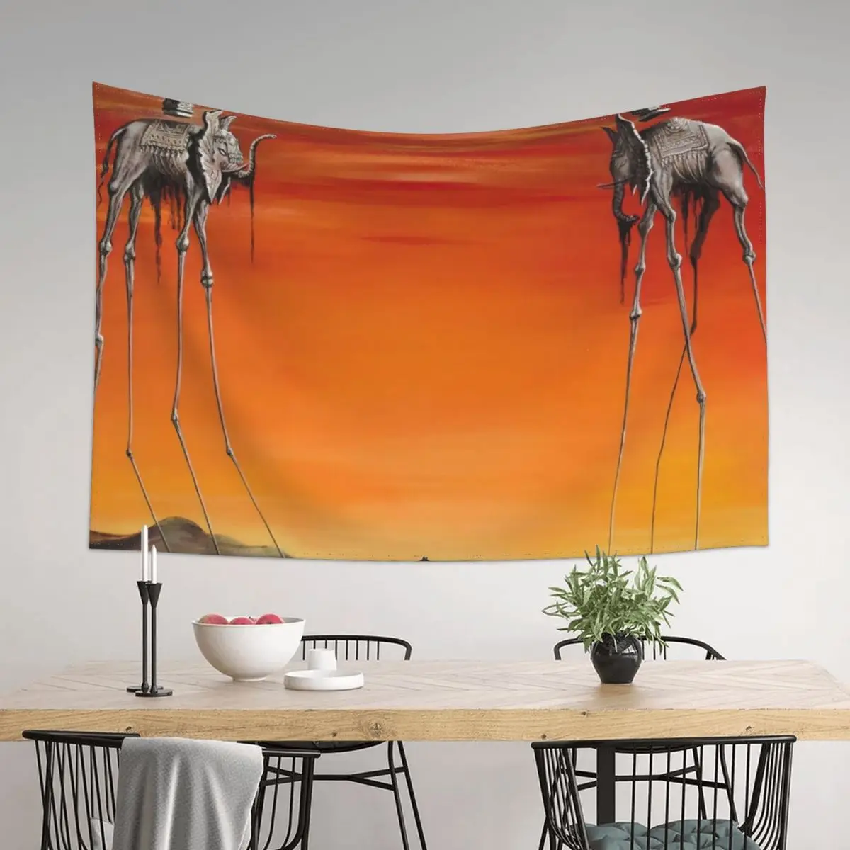 

salvador dali digital painting salvador dali artwork Tapestry Kawaii Room Decor Mushroom Cute Decor Tapestry
