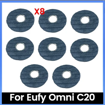 8PCS Mop Pad สําหรับ Eufy Omni C20 หุ่นยนต์เครื่องดูดฝุ่นล้างทําความสะอาดได้ Mopping ผ้า Mop Pad
