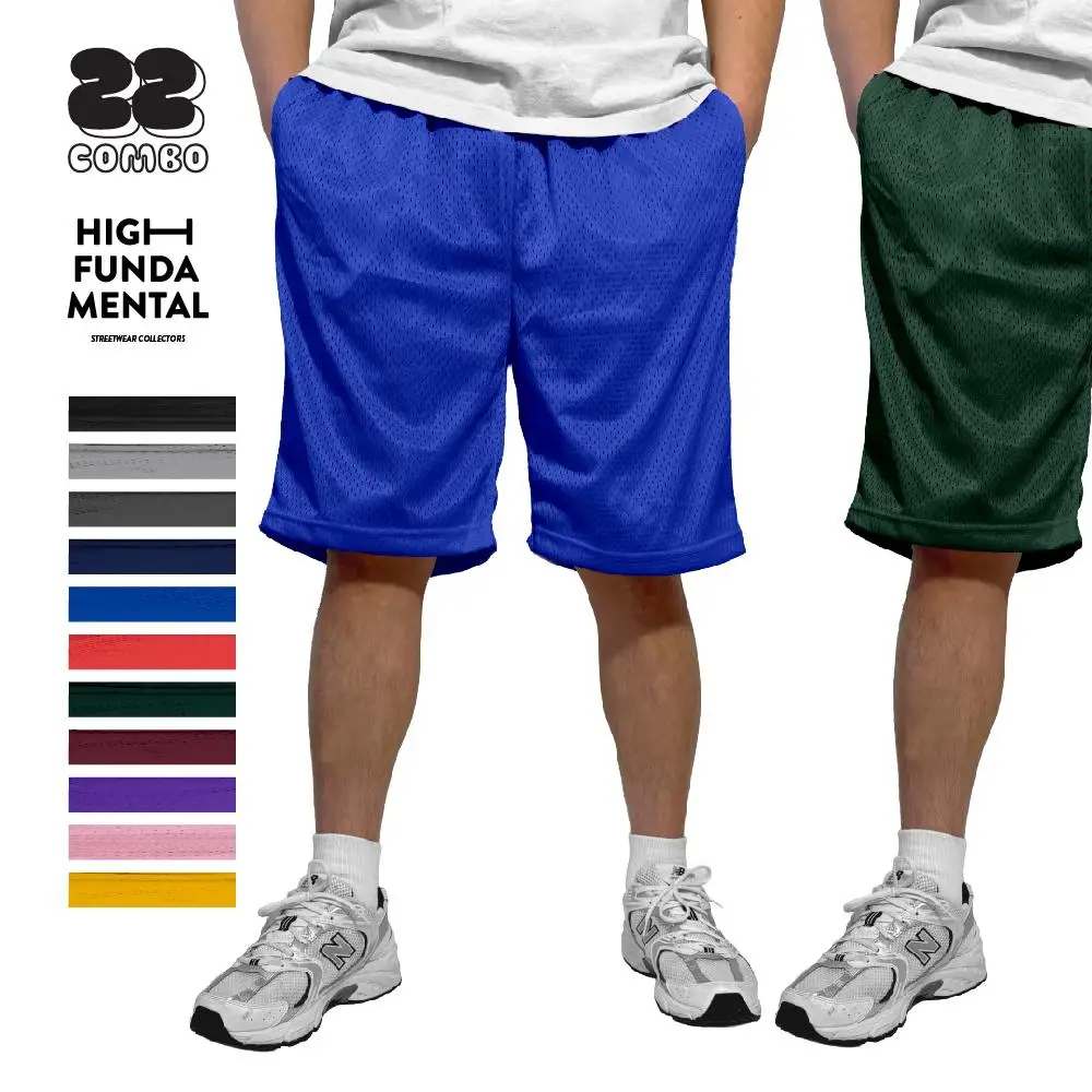 Men's Lightweight Mesh Shorts Athletic Basketball Gym Workout Short Pants with 2 Pockets Casual Sports Hip Hop Streetwear Baggy Big and Tall Plus Size S-5XL Summer Activewear