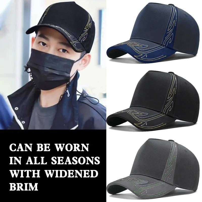 

New Fashionable Embroidered Hat for Men, Suitable for All Seasons, Baseball Hat, Wide brimmed Duck Tongue Hat