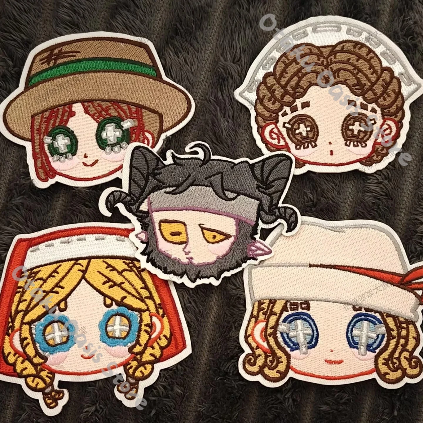 Identity Ⅴ Jeffrey Bonavita Evelyn Mora Emily Dyer Doctor Emma Woods Gardener Cosplay Pegatinas de tela bordadas Fangoods