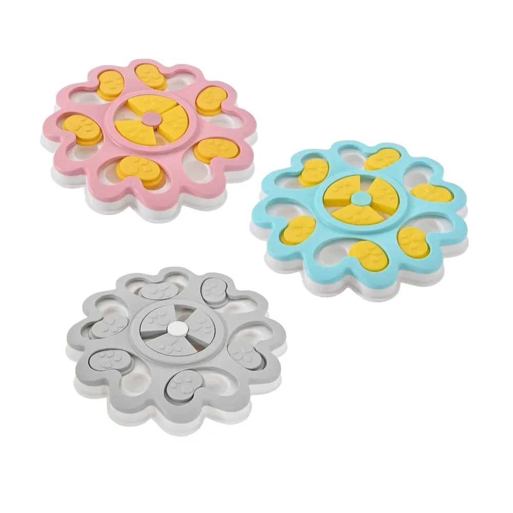 19PCS/Carton Dog Puzzle Toy Interactive Treat Dispenser IQ Training Slow Feeder with Non Slip Base 3 Colors Mixed Pet Enrichment Toy