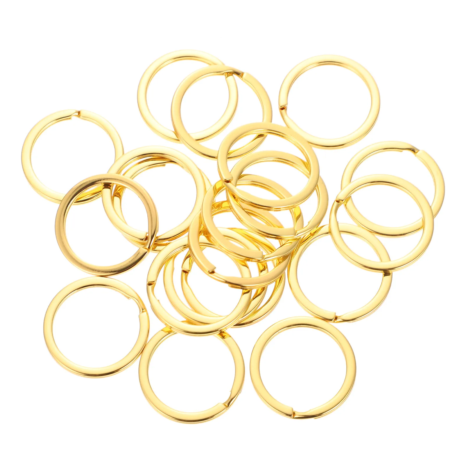 20pcs Metal Flat Split Key Rings for DIY Keychains, Crafts & Pendant Making – Reliable Retro-Style Keyring Supplies