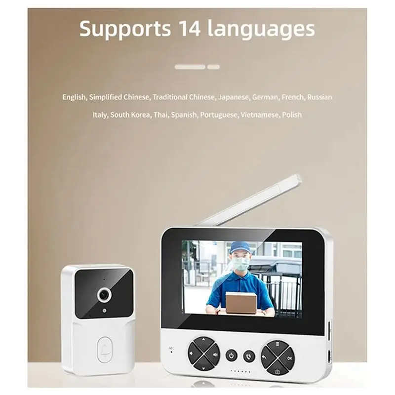 M15 Video Wireless Electronic Doorbell Outdoor Monitoring Video Tape Infrared Night Vision Home Voice Intercom EU-PLUG-B51B