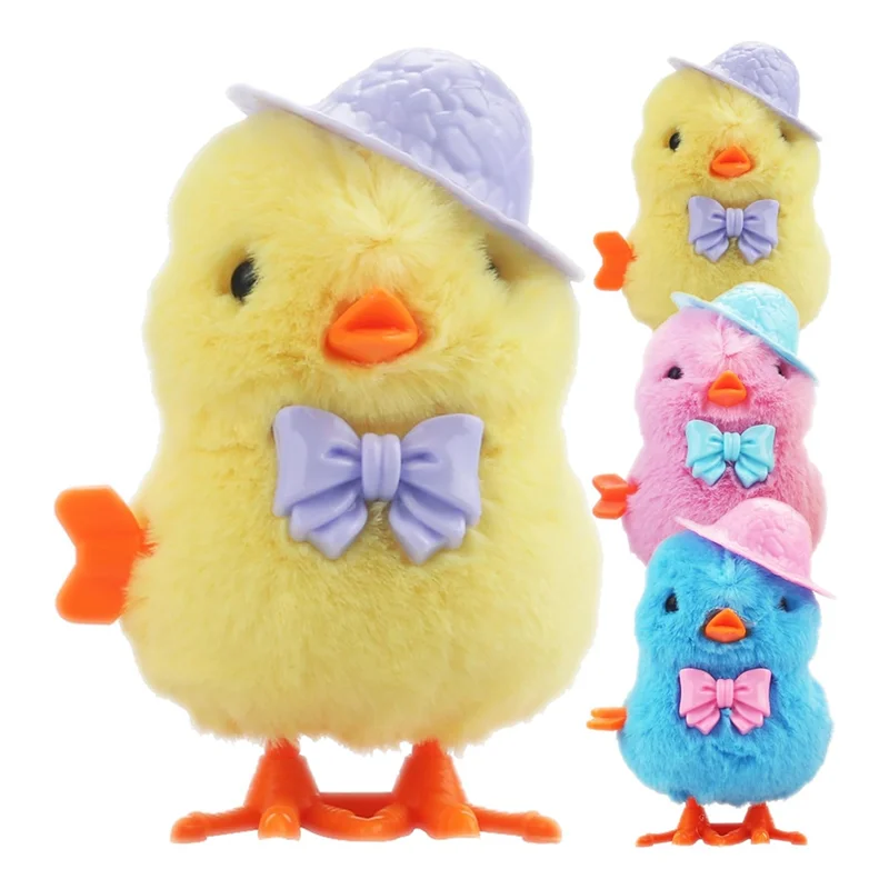B05B-4Pack Easter Jumping Wind Up Plush  For Toddlers Kids,Hopping For Easter