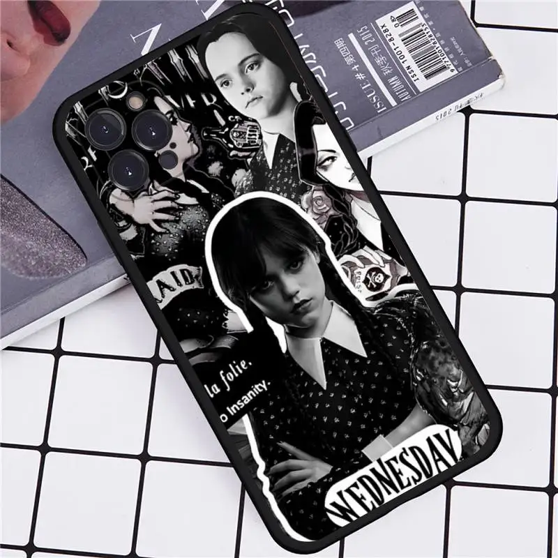 Wednesday Jenna Ortega Phone Case For iPhone 14 11 12 13 Mini Pro Max 8 7 6 6S Plus X SE 2020 XR XS Funda Case