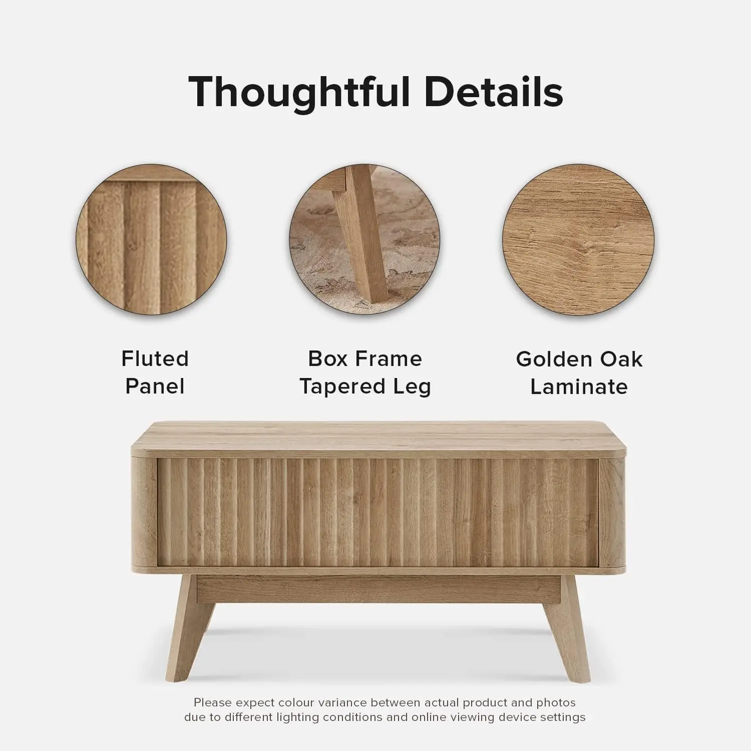 Mid-Century Modern Lift Top Coffee Table, Waveform Panel with Hidden Storage, Sleek Curved Profile Lift Tabletop Dining Table