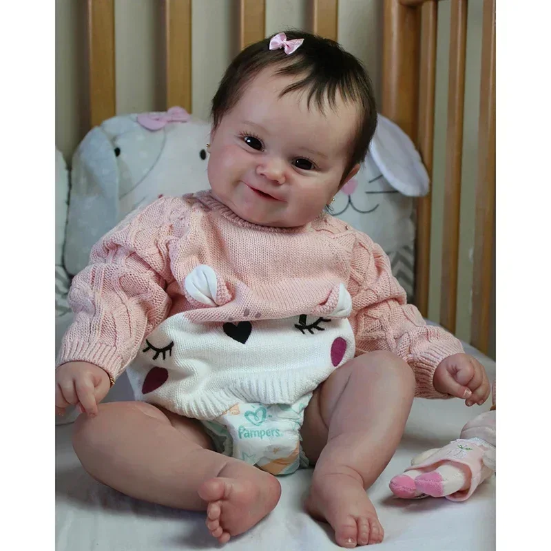 50CM Soft and Full Body Silicone Reborn Toddler Girl Doll Maddie Soft 3D Skin Multiple Layers Painting Visible Veins