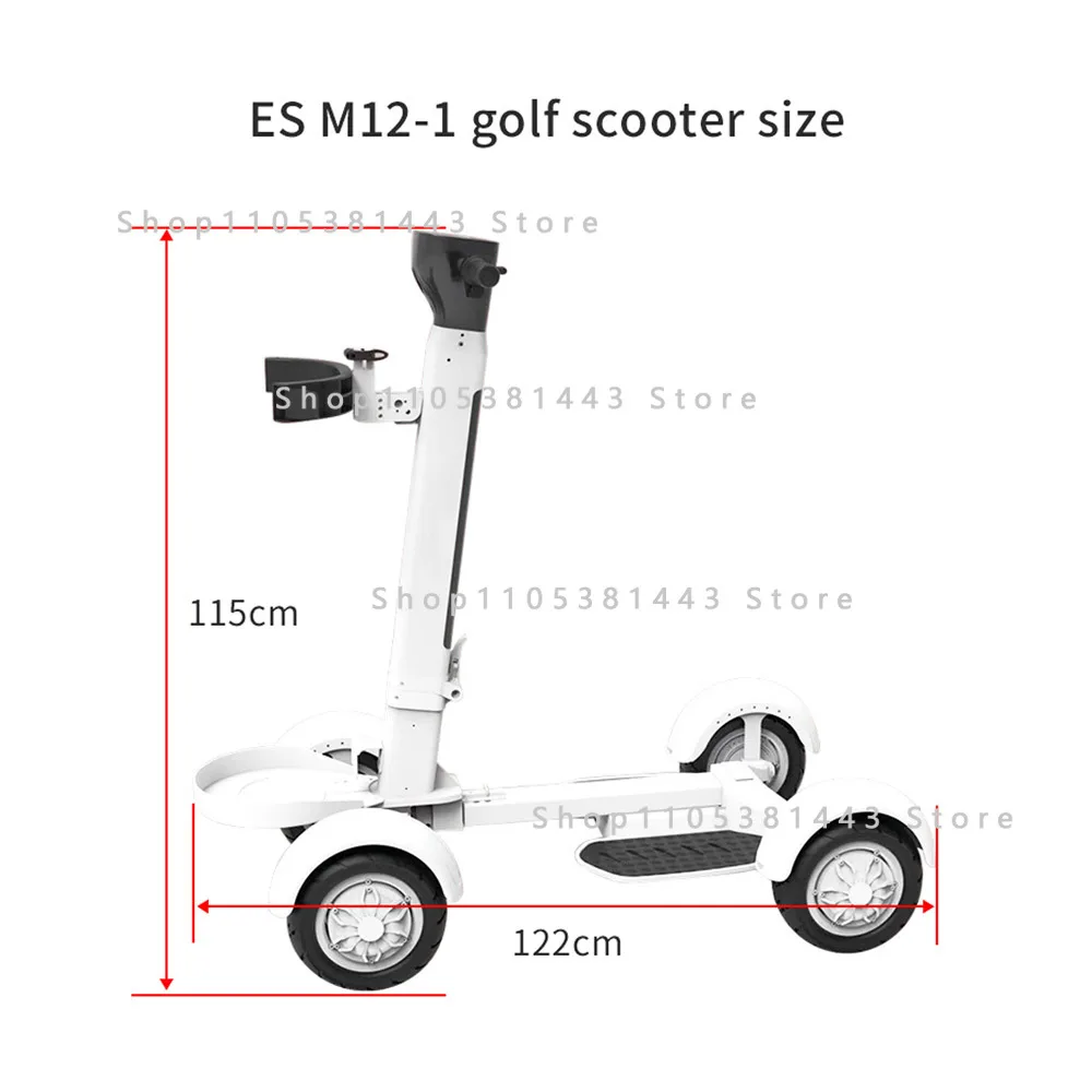 Four-Wheel Golf Electric Trolley with Lithium Battery Convenient Golf Trolley Scooter