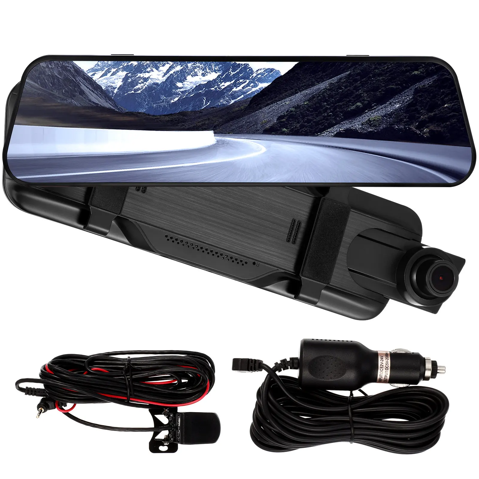 

1Set Car Recorder Camera Full Dash Cam Dual Lens Front Rear Recording Streaming Media Mirror Dash Cam