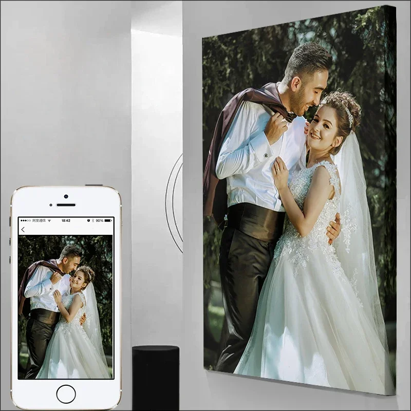 Foto Personal personalizada, pintura en lienzo, marco de cinta, póster, regalo de cumpleaños personalizado, foto artística, foto de boda de mascota, imagen de logotipo de negocio
