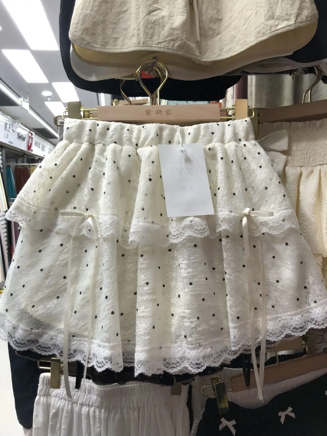 

High-end Lace Patchwork Polka Dot Skirt Sweet Cake Dress Jupe Elegant Skirts For Women Faldas Spring Summer Mesh