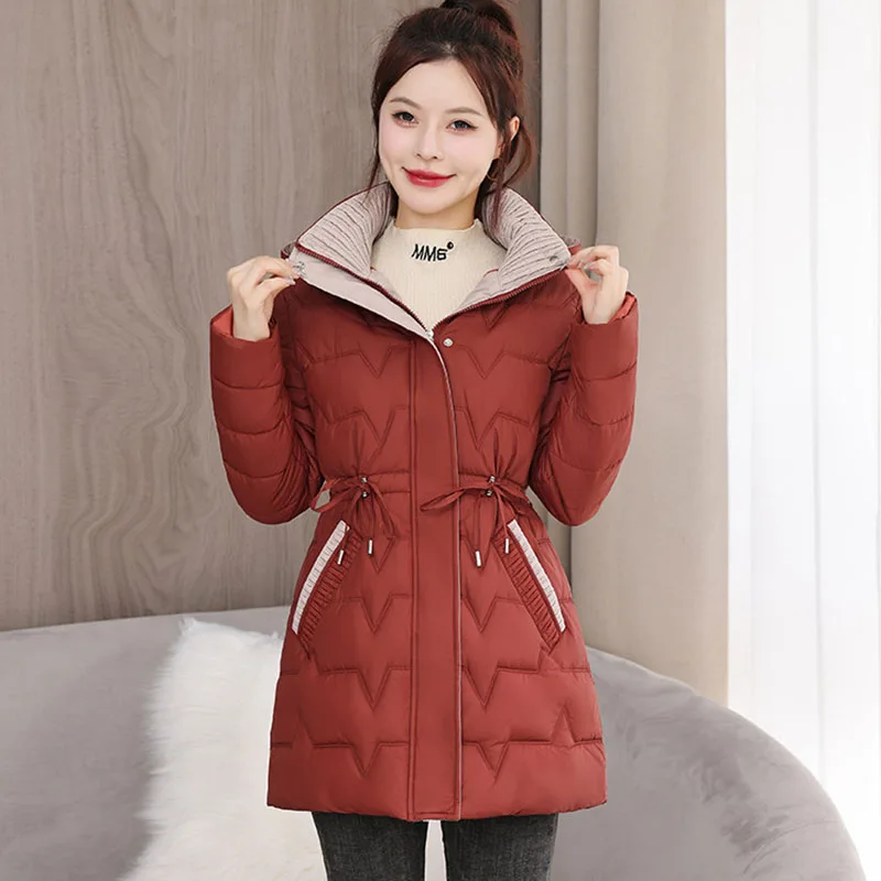 Women Jacket Coats Long Parkas Female Down Cotton Hooded Overcoat 2024 Winter Thick Warm Jackets Windproof Casual Student Coat