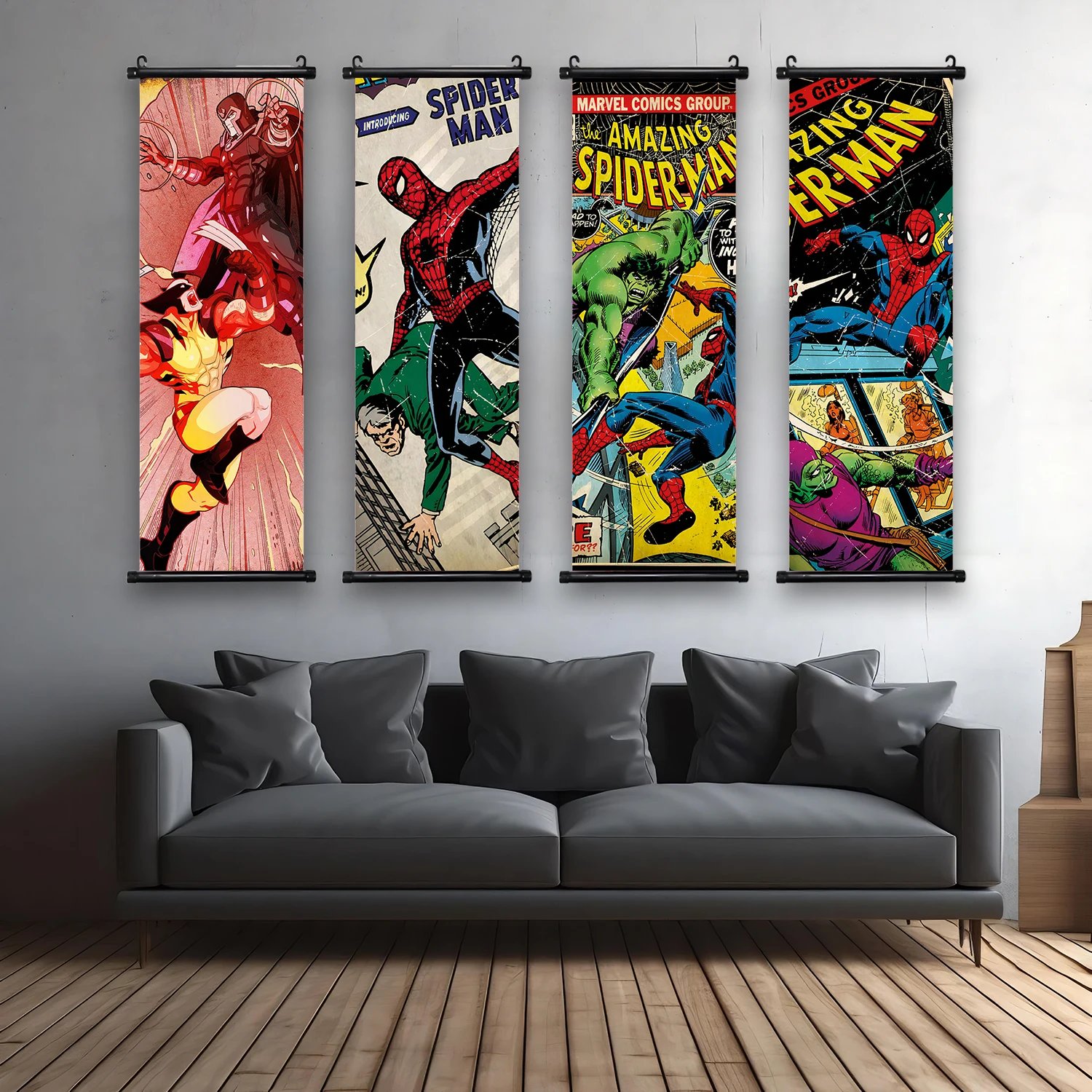 Silver Age Marvel Wallpaper Wall Artwork Canvas Painting Print Decor Home Decoration The Avengers Art Gift Hanging Scroll Poster