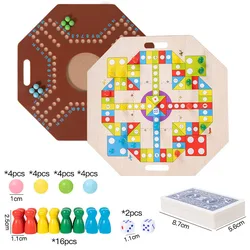1Set Wooden Board Bead Game Folding Wooden Table Top Strategy Game Travel Board Games Arabic Cards For Board Party Game Lovers