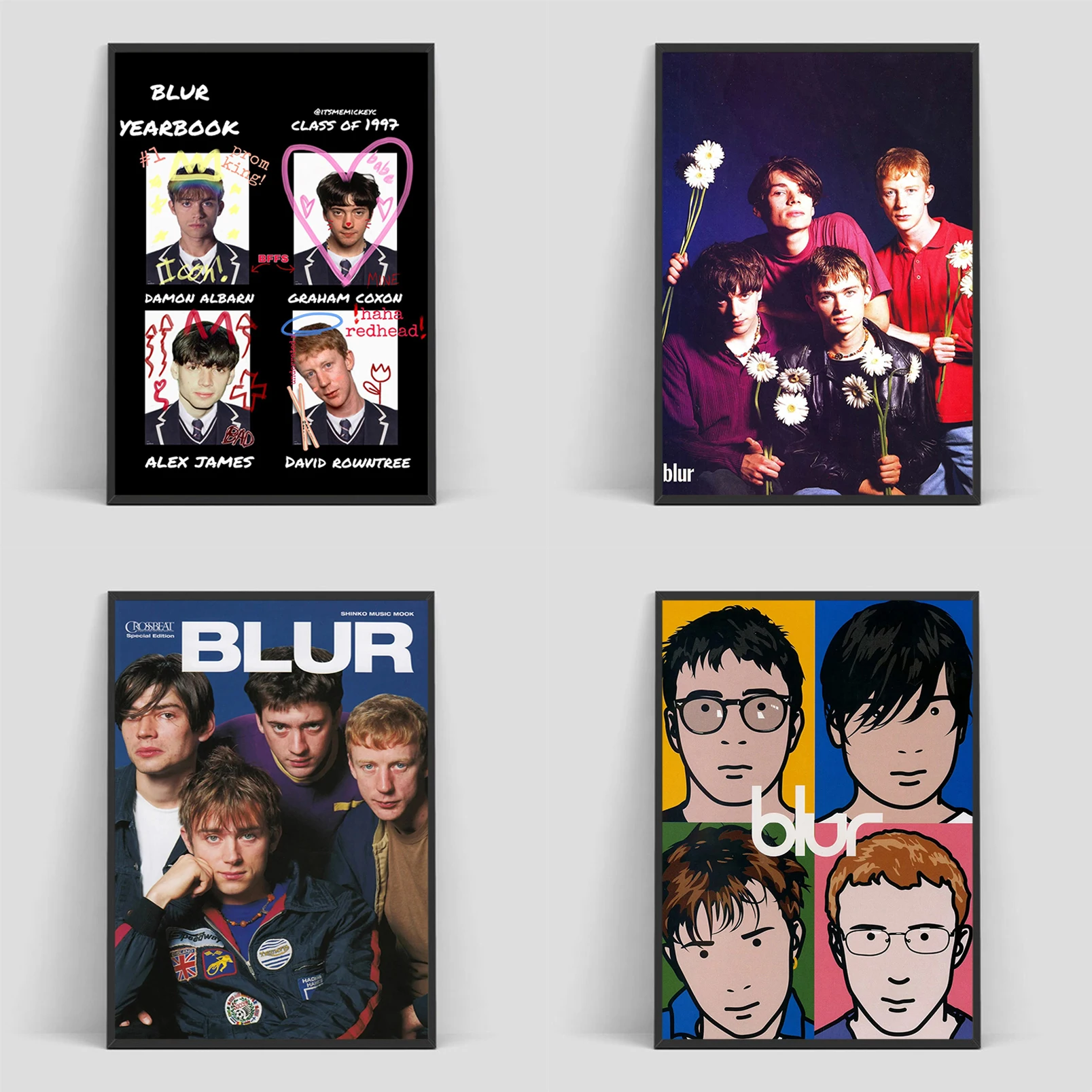 

Popular British Rock Band Blur Poster Decoration Posters for Wall Decororation Home Decor Art Painting on Canvas Print Paintings
