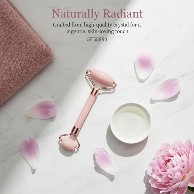 Rose Quartz Roller Massager Set Non Jade Skin Firming Massage Roller for Face Slimming Spa Use