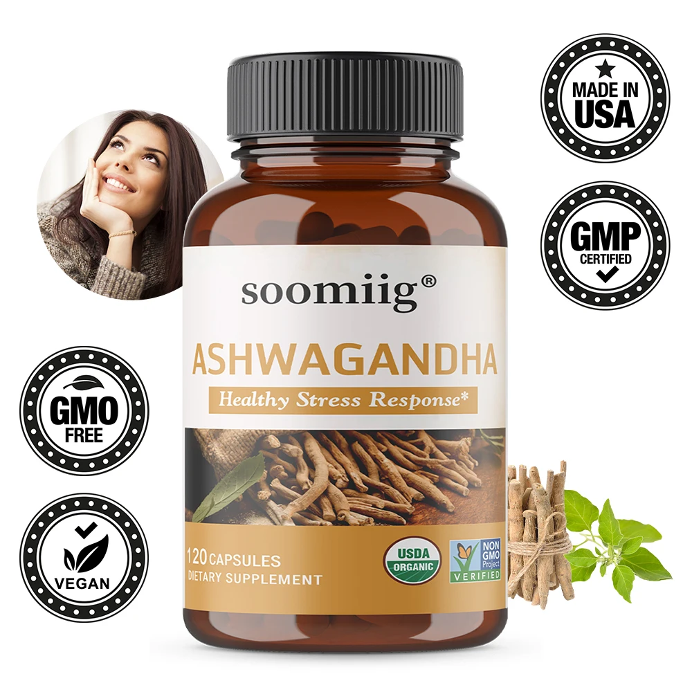 

Добавка Ashwagandha для борьбы с снятия стресса, поддержка иммунитета, балансировки уровней энергии и поддержка настроения, качество выступления сна