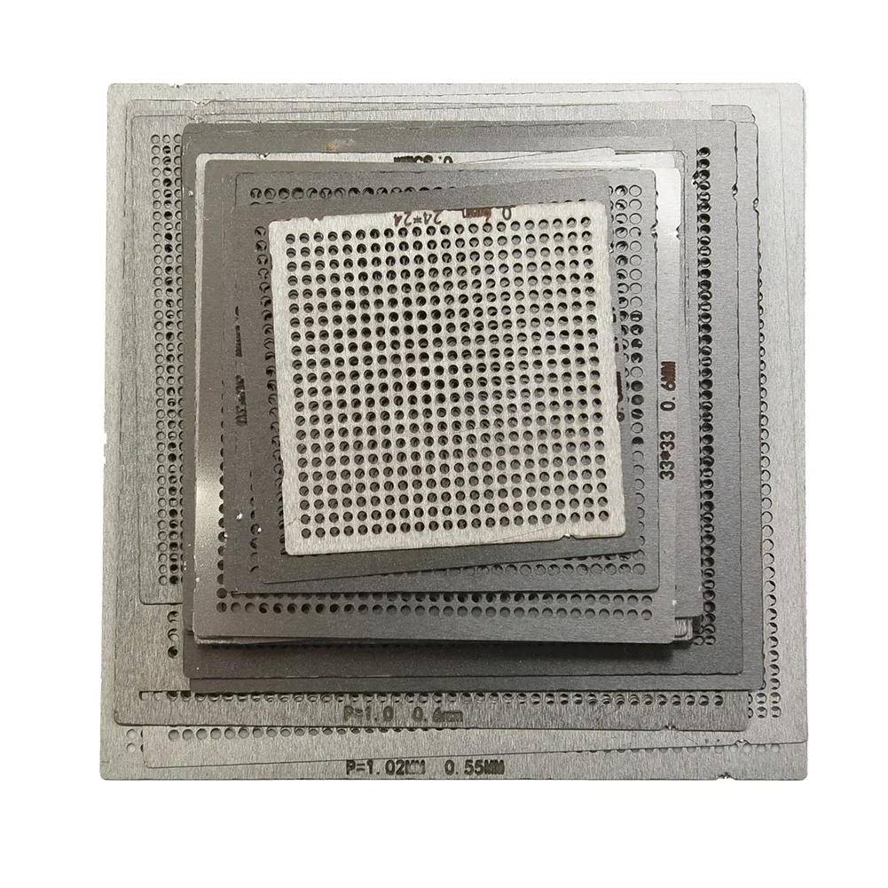 Set Reballing Rework Net Pack Stencil Direct Warmte Onderdelen Vervangt Reball Rework Zilver Vervangende Accessoires