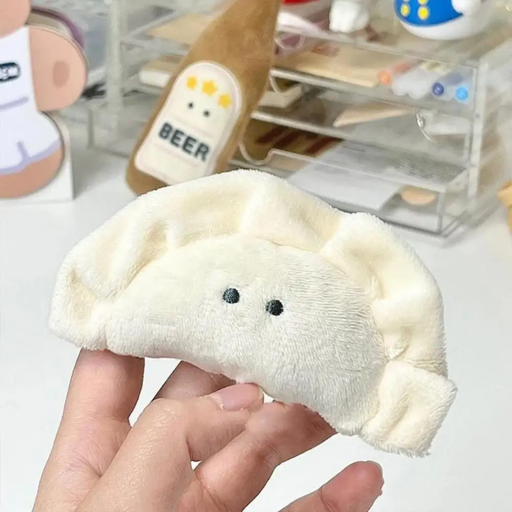 Cute Dumpling Plush Doll Keychain Pendant Soft Cotton Stuffed Doll Cartoon Dumpling Keyring Charm Backpack Hanging Decoration