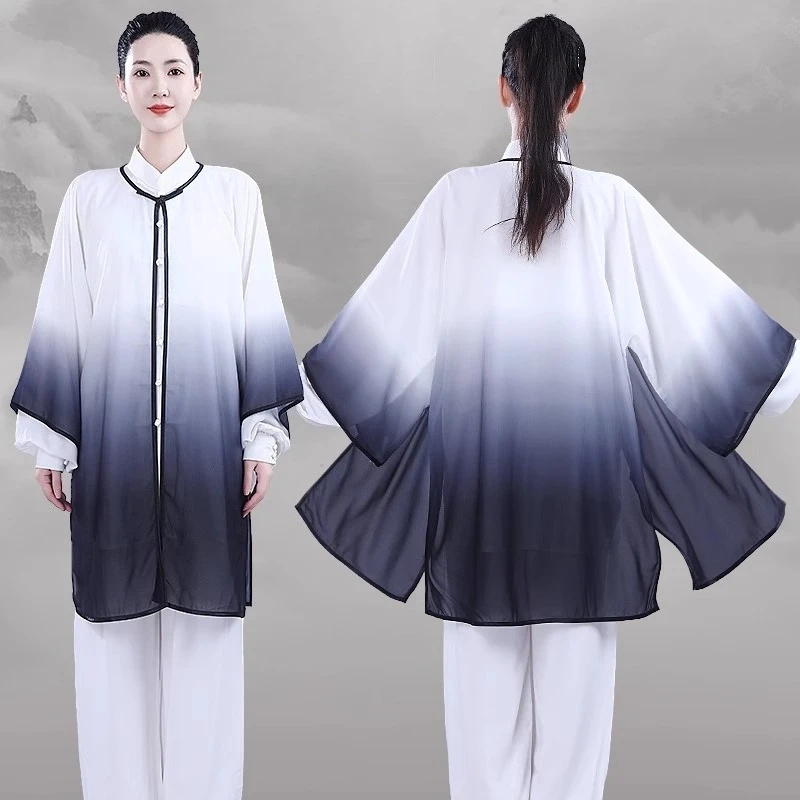 تاي تشي موحدة الصينية التقليدية تانغ دعوى الكونغ فو الملابس الووشو الكونغ فو ممارسة الملابس في الهواء الطلق سترة رياضية السراويل مجموعات #2