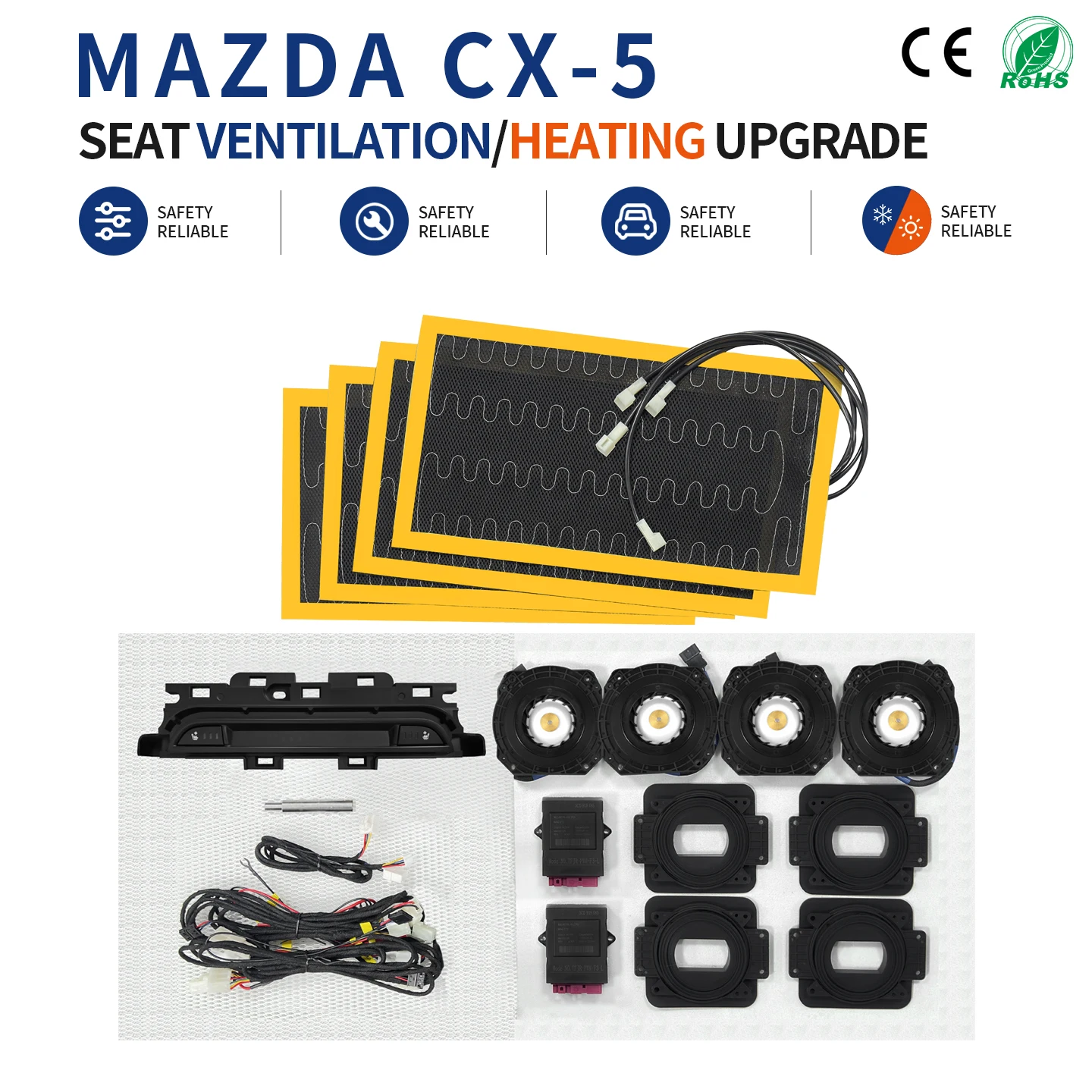 Adaptation for Mazda CX-5 car seat cooling and heating kit - Complete seat cooling and heating system - Interior upgrade accesso