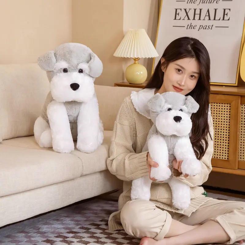 35/45CM Kawaii Schnauzer Plush Toys Lovely Stuffed Soft Animal Pillow Simulation Dolls Girls Birthday Christmas Gift