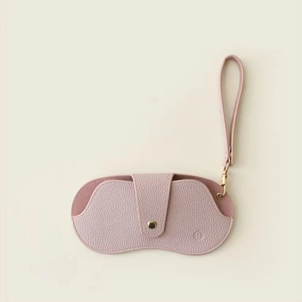 

Portable Hanging Glasses Bag Pu Leather Eyewear Storage Sunglasses Case Solid Color Lychee Pattern Eyewear Holder