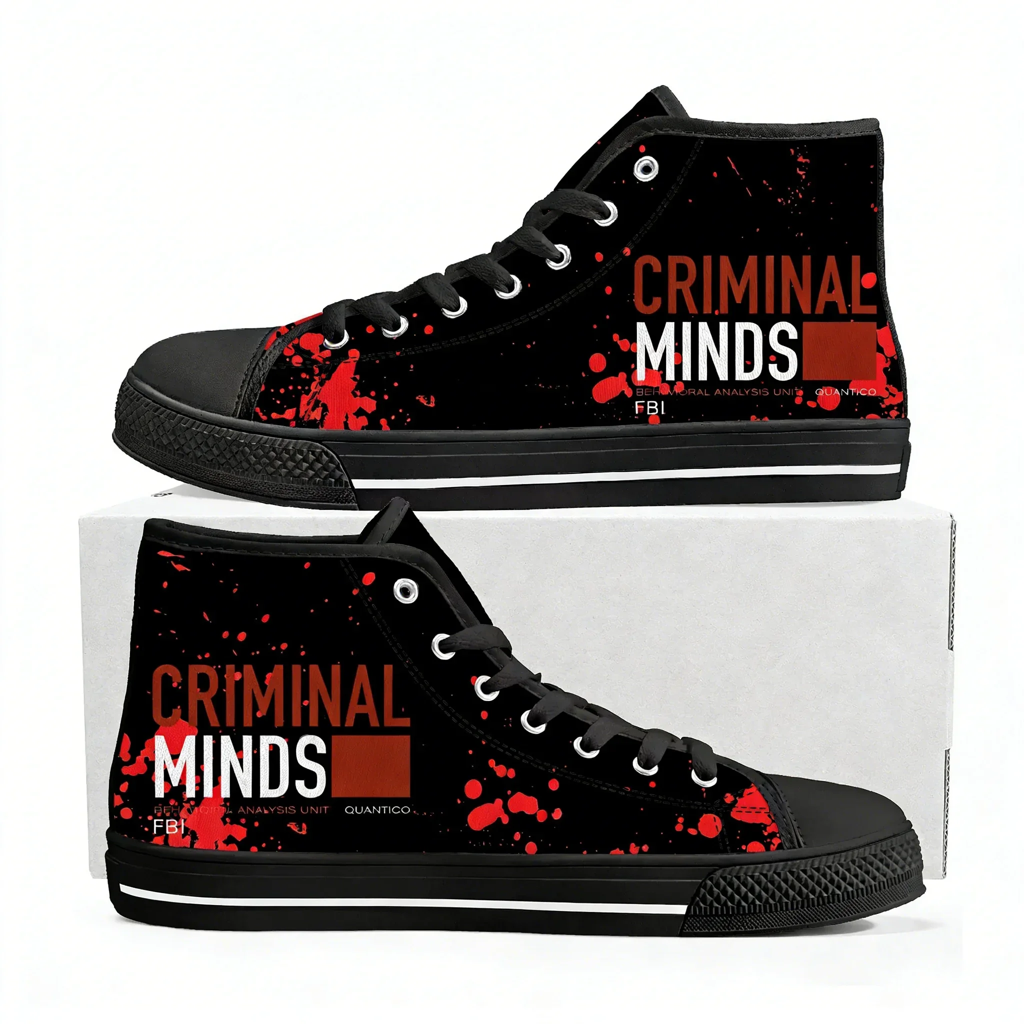 

Кроссовки Criminal Minds High Top для мужчин, женщин и подростков, высококачественные кеды из канваса с 3D-принтом, повседневная обувь для пар, персонализированная обувь