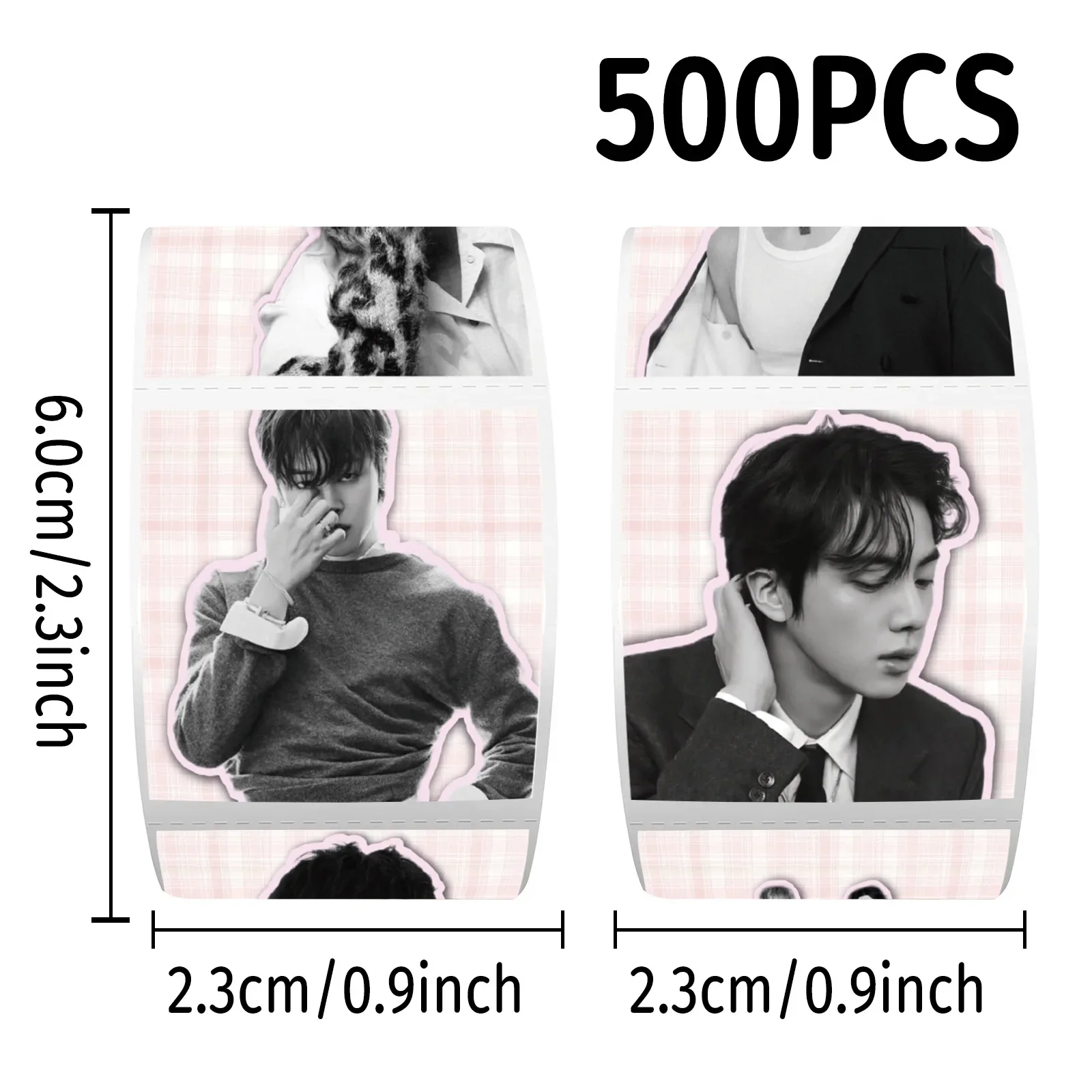 Hot 500Pcs/Roll BTS K-pop Idol Stickers Roll DIY Scrapbooking Journal Sealing Stickers Stationery Decor Fans Gift view 2