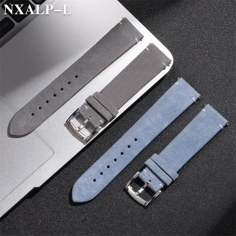 لينة الجلد المدبوغ جلد طبيعي حزام الساعات 20 مللي متر 22 مللي متر اليدوية خياطة جلد البقر حزام ساعة اليد لأوميغا ل Seiko ساعة ذكية معصمه