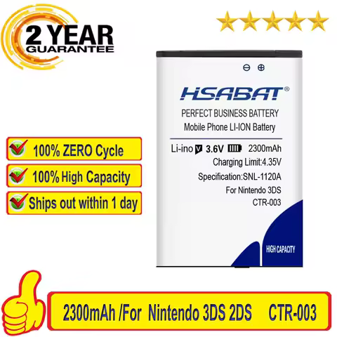 HSABAT 2300mAh CTR-003 CTR-001 Battery for Nintendo 3DS / 2DS / 2DS XL