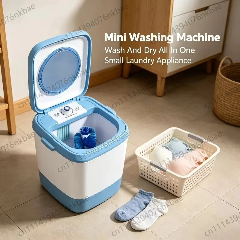2 In 1 Portable Mini Washing Machine, Washer Spinner For Socks Underwear Shoe Cleaning