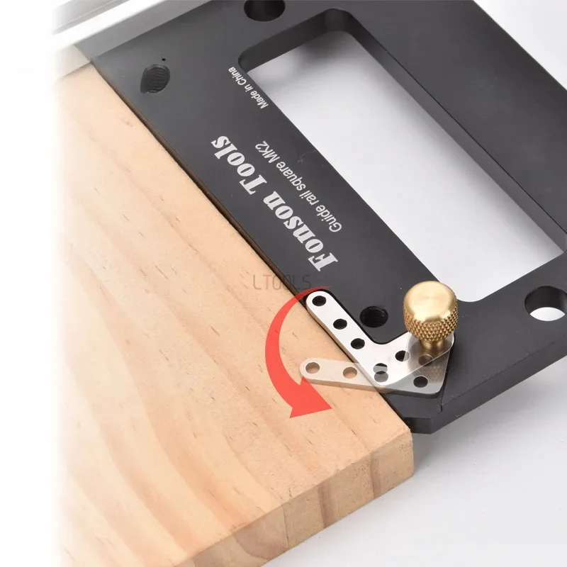 Imagem -03 - Square Guide Rail Clamp para Carpintaria Ângulo Direito Posicionamento Plate Aluminum Alloy Guiding Ruler