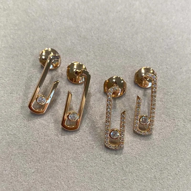 

Серьги-слайдеры SENLI 2026 из чистого серебра 925 пробы с подвижными бриллиантами, дизайн под розовое золото, для свадьбы и вечеринок, миниатюрные, милые