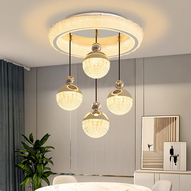 

Indoor Lighting Modern Restaurant Ceiling Decoration Lights Circle Rings Acrylic Round Gold Led Pendant Chandelier Lights Luxury