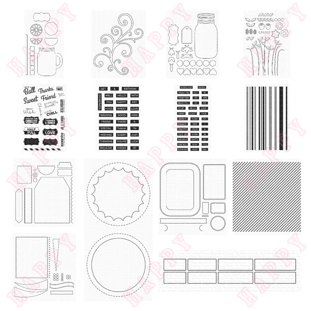 

Metal Cutting Dies and Clear Stamps Nachmittagstee Mit Obst Und Kuchen Diary Decorative Embossing Handcraft Paper Craft Template