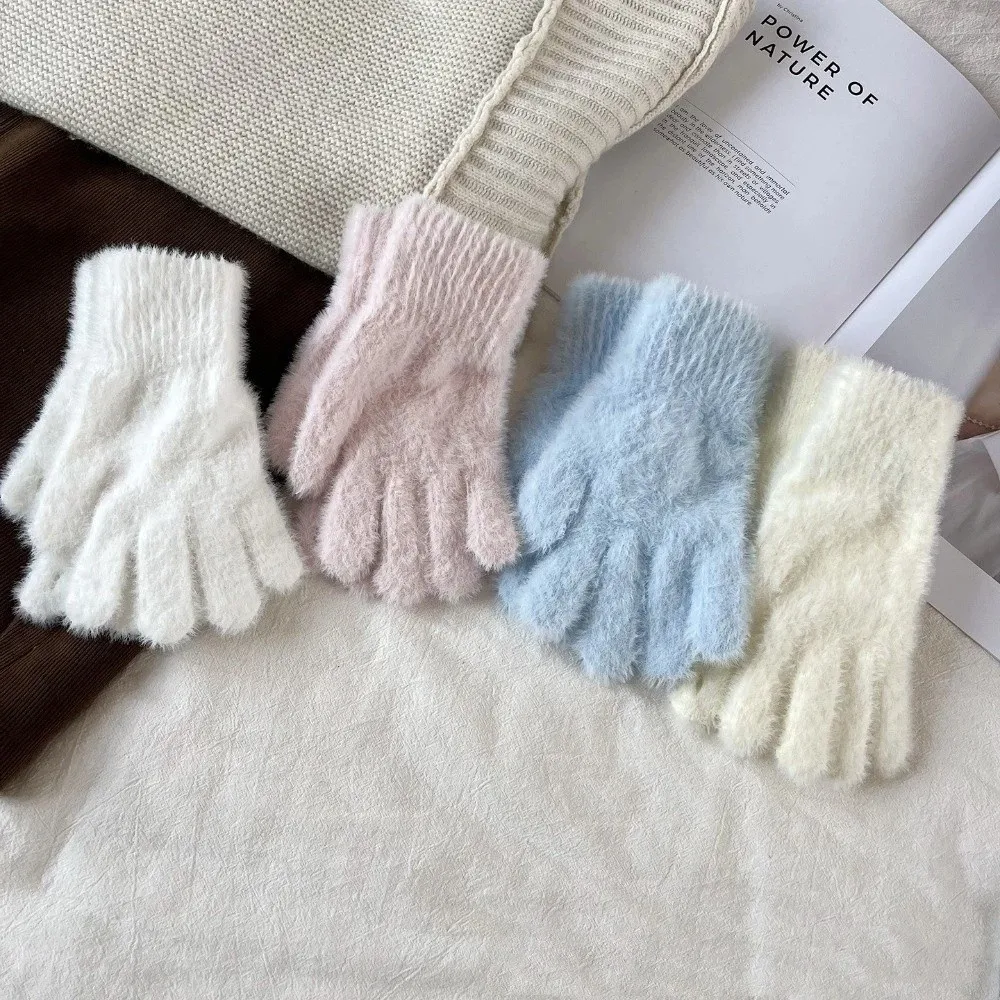 جديد سميكة الصوف خمسة أصابع قفازات يندبروف الدفء لمس قفازات الباردة والدليل على الشتاء قفازات الطلاب #3
