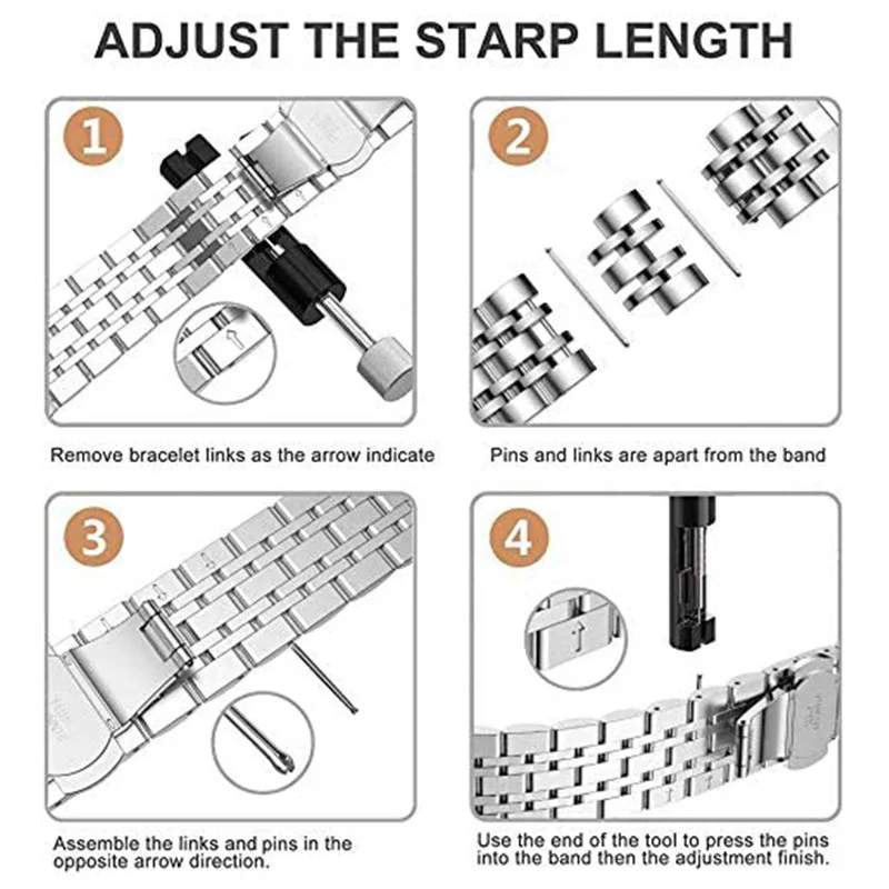 20 22 مللي متر معدن سوار فولاذي غير قابل للصدأ لسامسونج غالاكسي Watch7 6 42 مللي متر 46 مللي متر 4 5pro 45 مللي متر 44 مللي متر حزام سوار لهواوي GT2 GT3 الفرقة