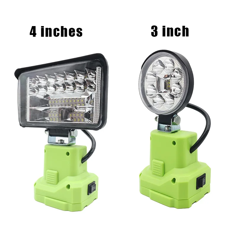 LED Alarm Work Lights Flashlight Electric Torch Spotlight Car Lamp For Ryobi 14.4V 18V Lithium Nickel One+ Battery P108 P104