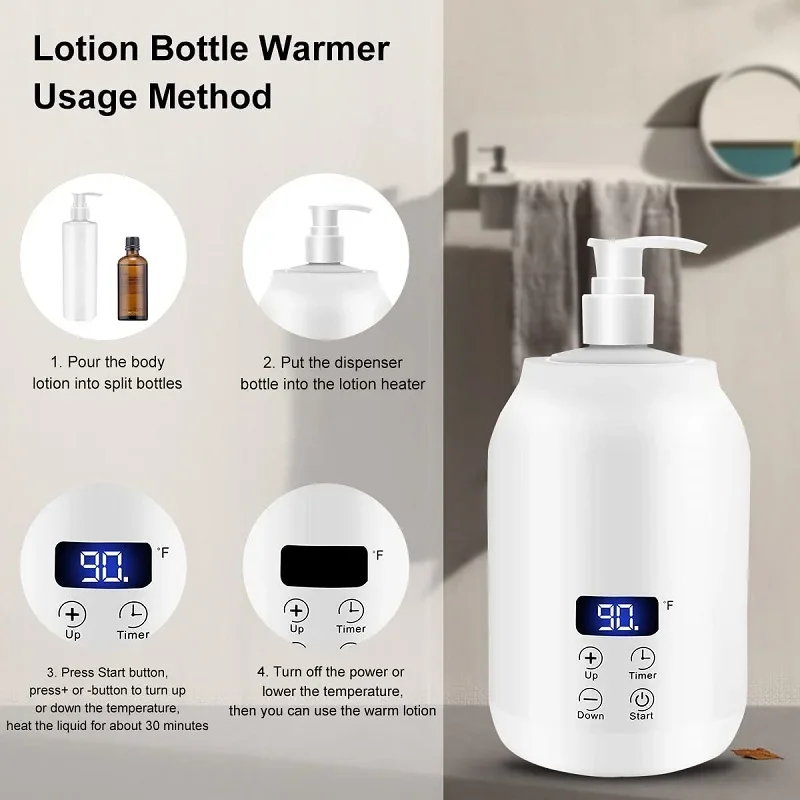 Electric Massage Oil Warmer Digital Essential Lotion Cream Heater With LED Display Bottle Dispenser For Home Salon Spa Massage