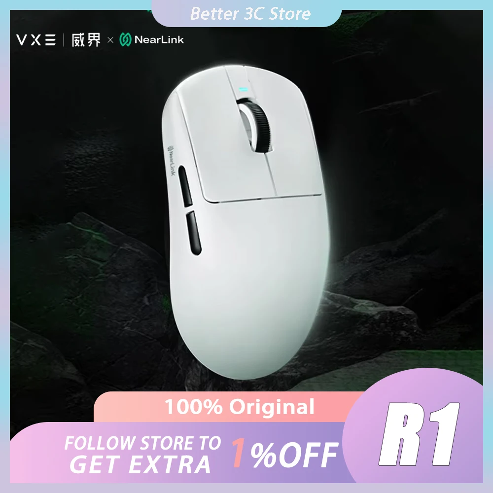 New VXE Dragonfly R1 Nearlink Mouse Three Mode Wireless Mouse PAW3395SE 150H Long Battery Life Gaming Mice Custom PC Accessories