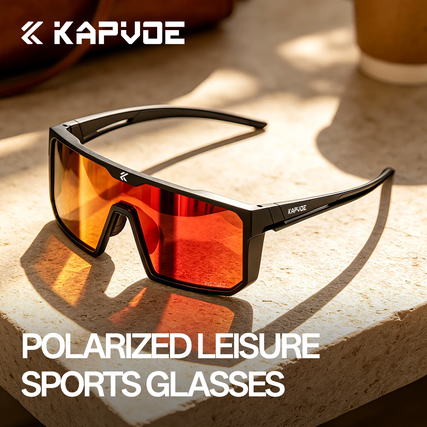 KAPVOE Polarisierte Sonnenbrille Sport UV400 Anglerbrille Modische MTB-Brille Luxus-Schutzbrille für Herren Outdoor-Radfahren