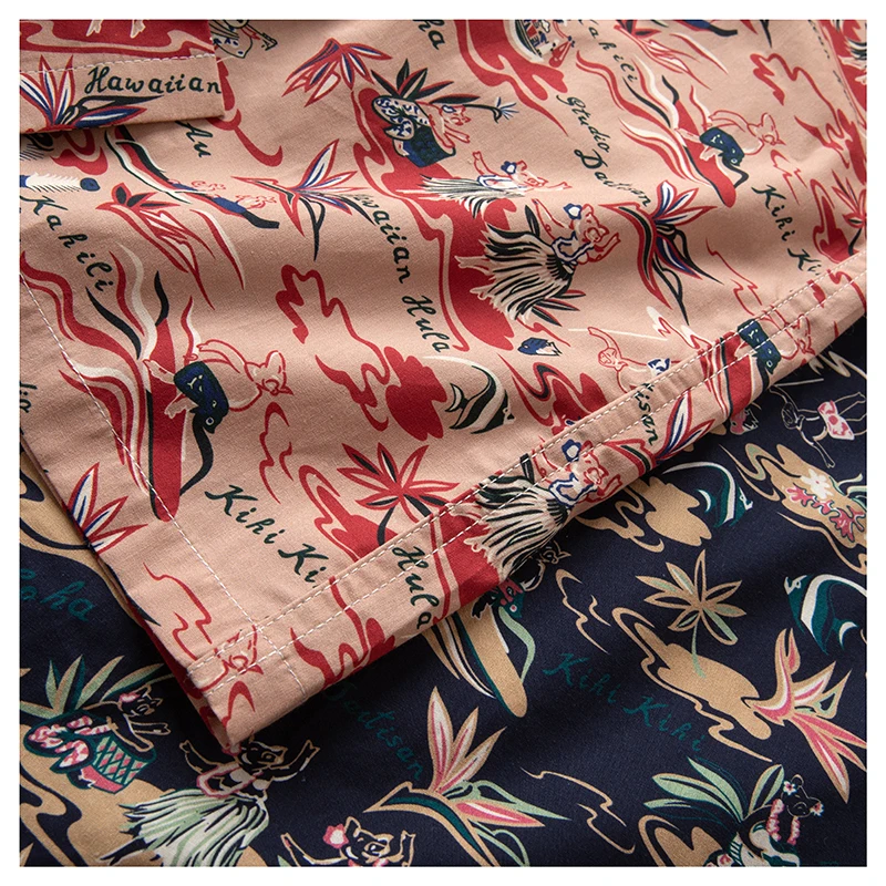 Praia de verão americana pescoço cubano camisa de manga curta, camisa solta estampada floral completa havaiana, 24ss Y2k Vintage Juventude Masculina Tops