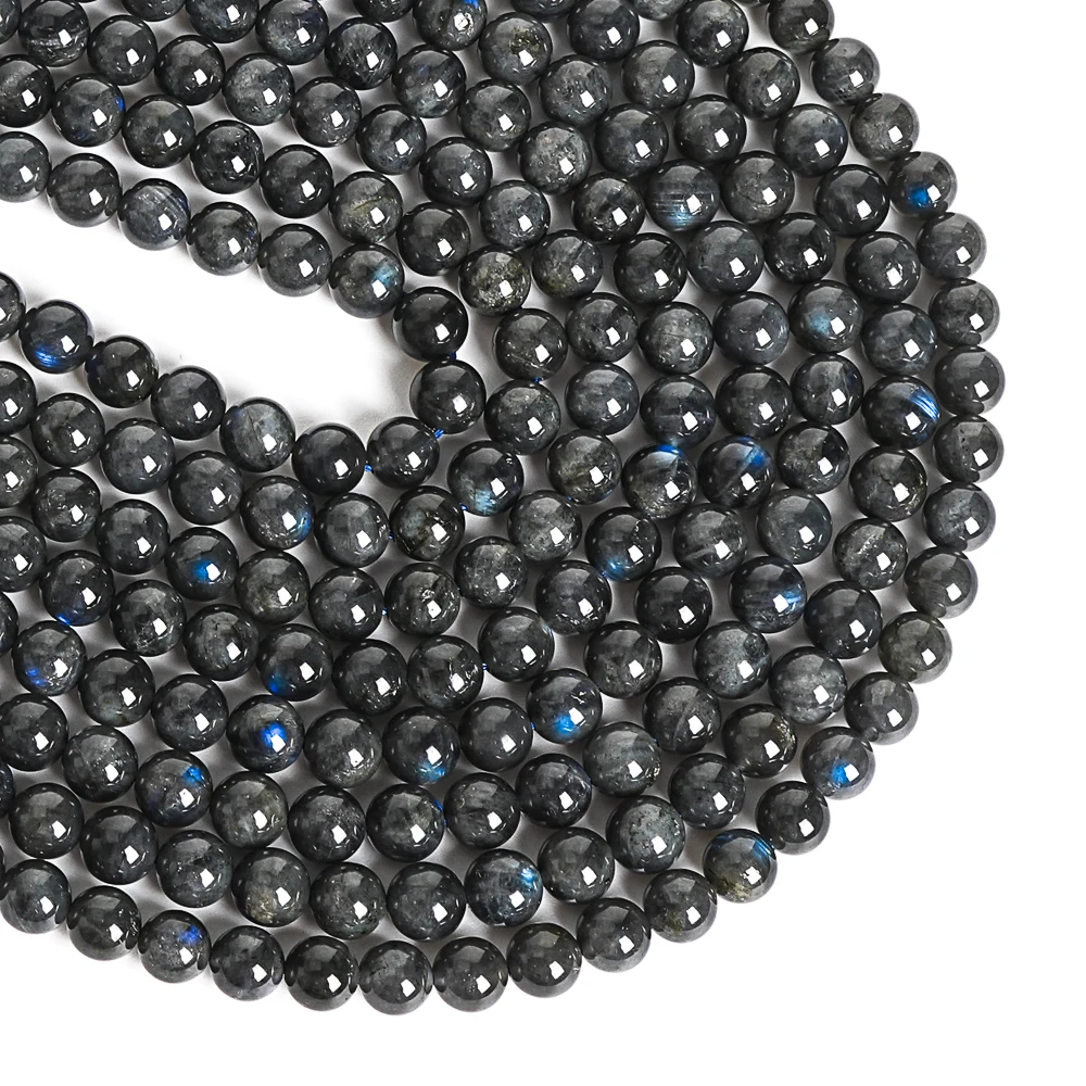 6mm 8mm Labradorite Stone Round Beads with Pre-Drilled Holes - Deep Gray Beaded Jewelry Supplies for DIY Necklace/Bracelet view 6
