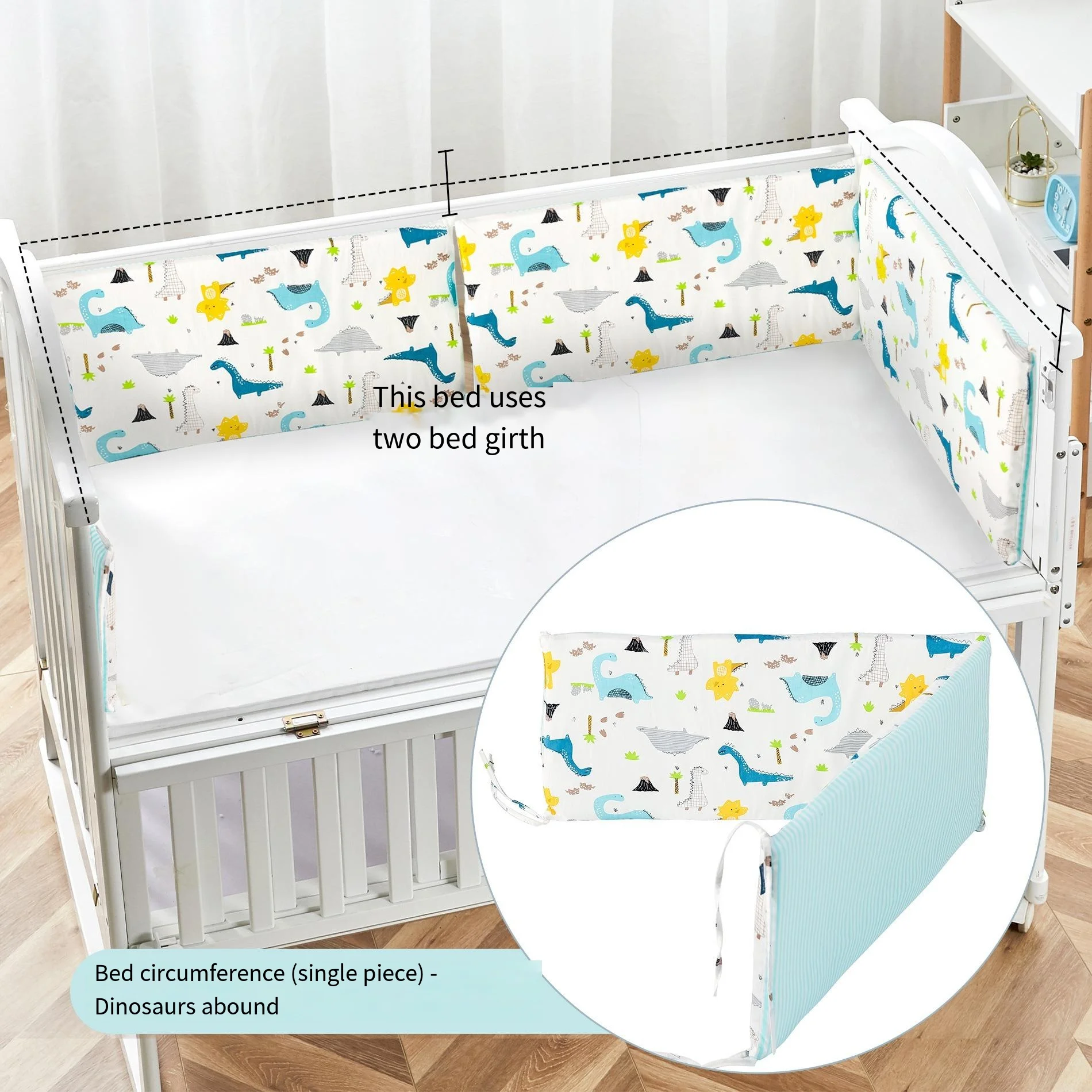 Cerca de cama anti-colisão infantil, Guardrail de algodão bebê, Circunferência de cama à prova de queda