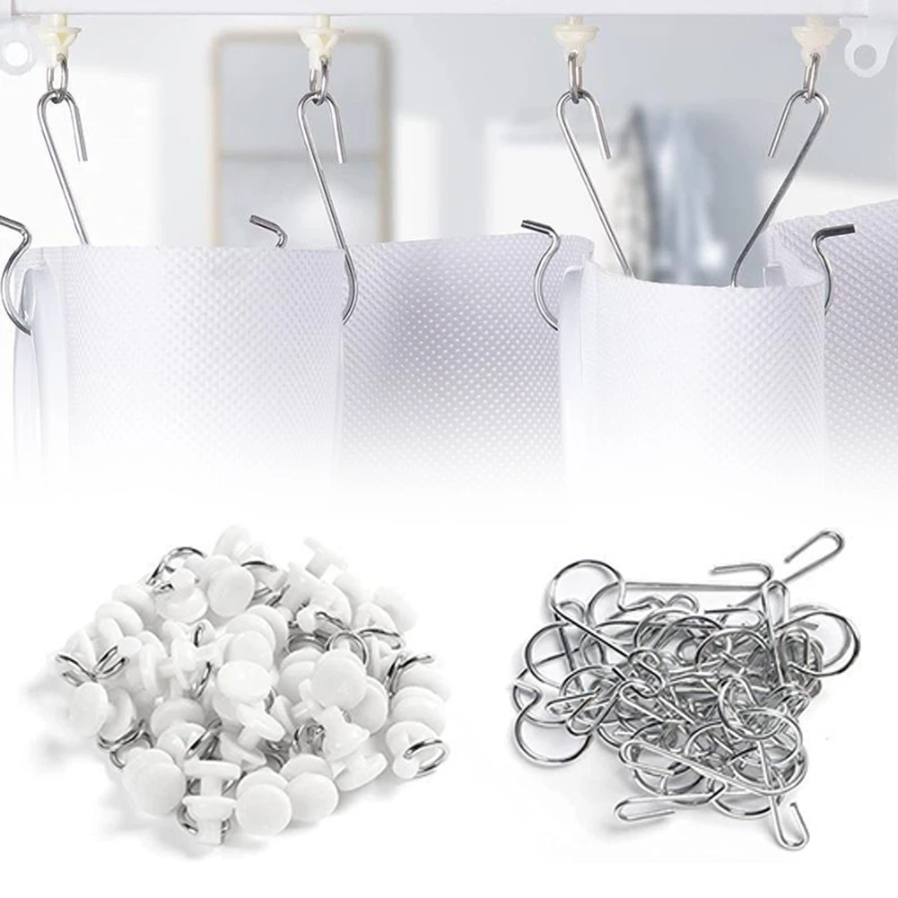 60 Curtain Pulley Hook Set with Metal and Plastic Build for Silent and Efficient Curtain Track Operation Across Multiple Styles