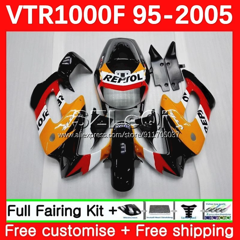 Repsol Orange SuperHawk For HONDA VTR 1000 F 1000F 56No.0 VTR1000F 95 96 97 98 99 00 VTR1000 F 2001 2002 2003 2004 2005 Fairing