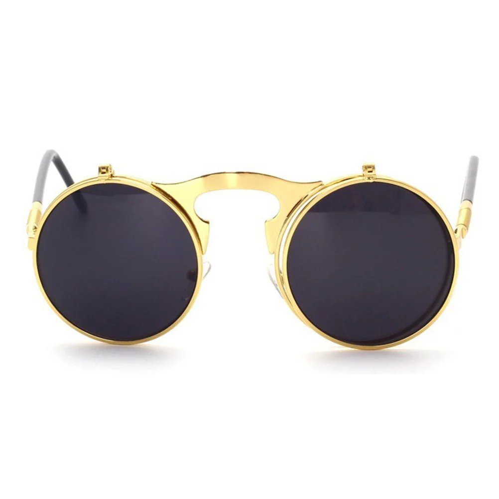 

Vintage Steampunk Round Lens Golden Frame Sunglasses Classic Metal Frame Protective Fashion Sunglasses for Men Women